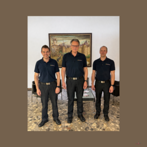 Feuerwehrkommandant Christoph Blattmann mit seinen Stellvertretern Christian Schweizer und Michael Stiefvater